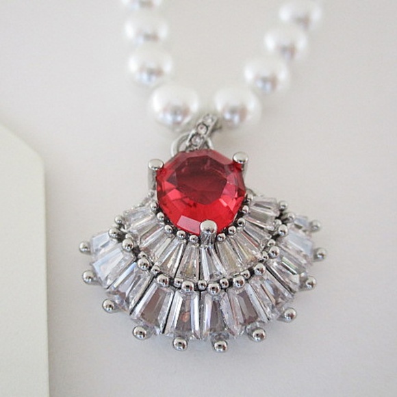 SWAROVSKI White & Red Necklace - Picture 2 of 7
